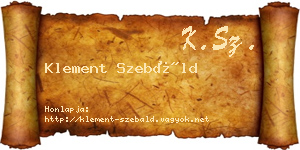 Klement Szebáld névjegykártya